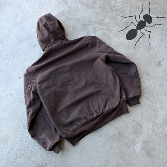 Carhartt J208 DKB brown hooded work wear jacket - Picture 6 of 8